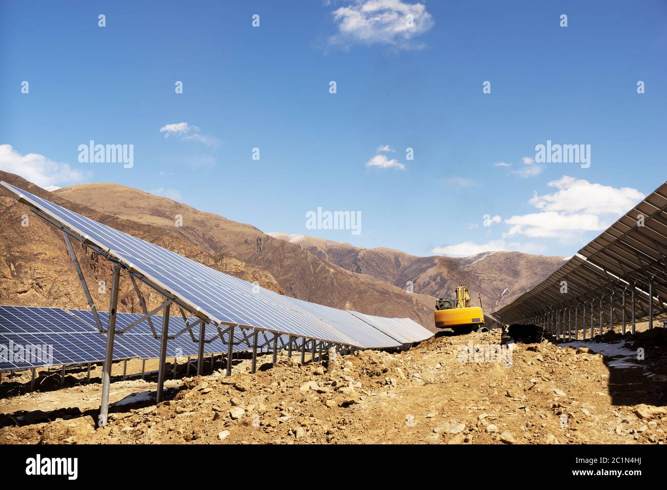 Panel solar, fotovoltaica, electricidad fuente alternativa - concepto de recursos sostenibles Foto de stock