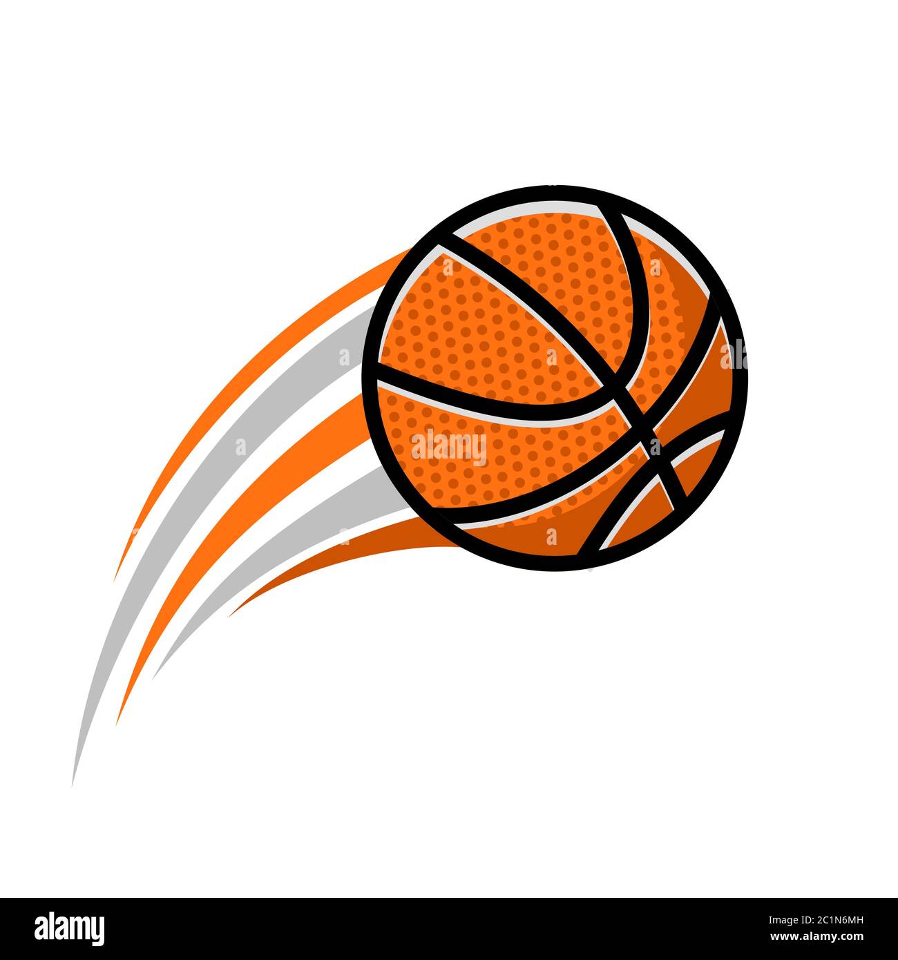 ilustración de una pelota de baloncesto de movimiento rápido. Icono de una  pelota de baloncesto con llamas y la impresión de velocidad Imagen Vector de  stock - Alamy