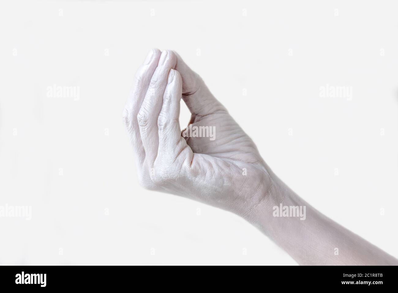 Mujer mano con gestos, posiciones y expresiones Foto de stock