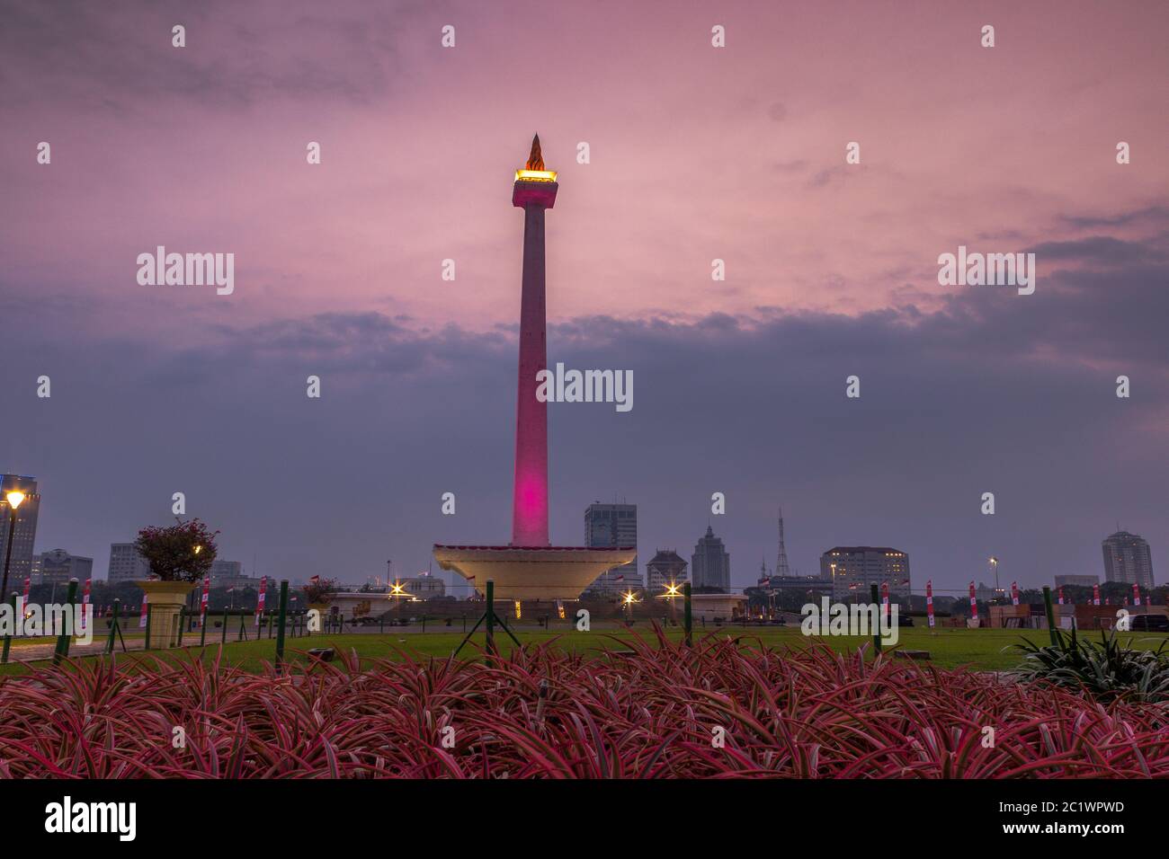 Hermoso Paisaje De Monas Monumento En La Plaza Medan Merdeka Yakarta 