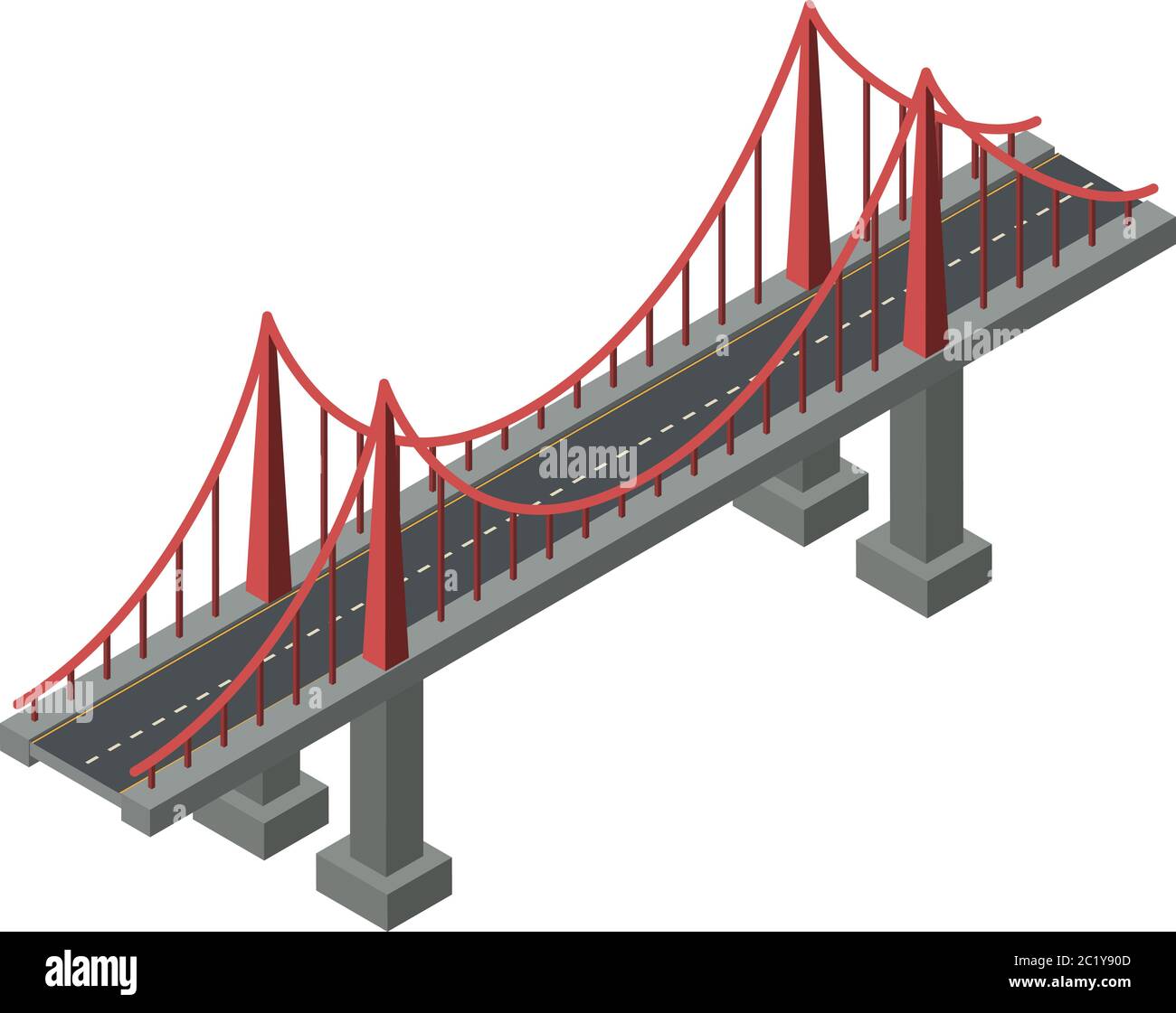 Icono de puente de soporte. Isométrica de soporte de puente vector icono para diseño web aislado sobre fondo blanco Ilustración del Vector