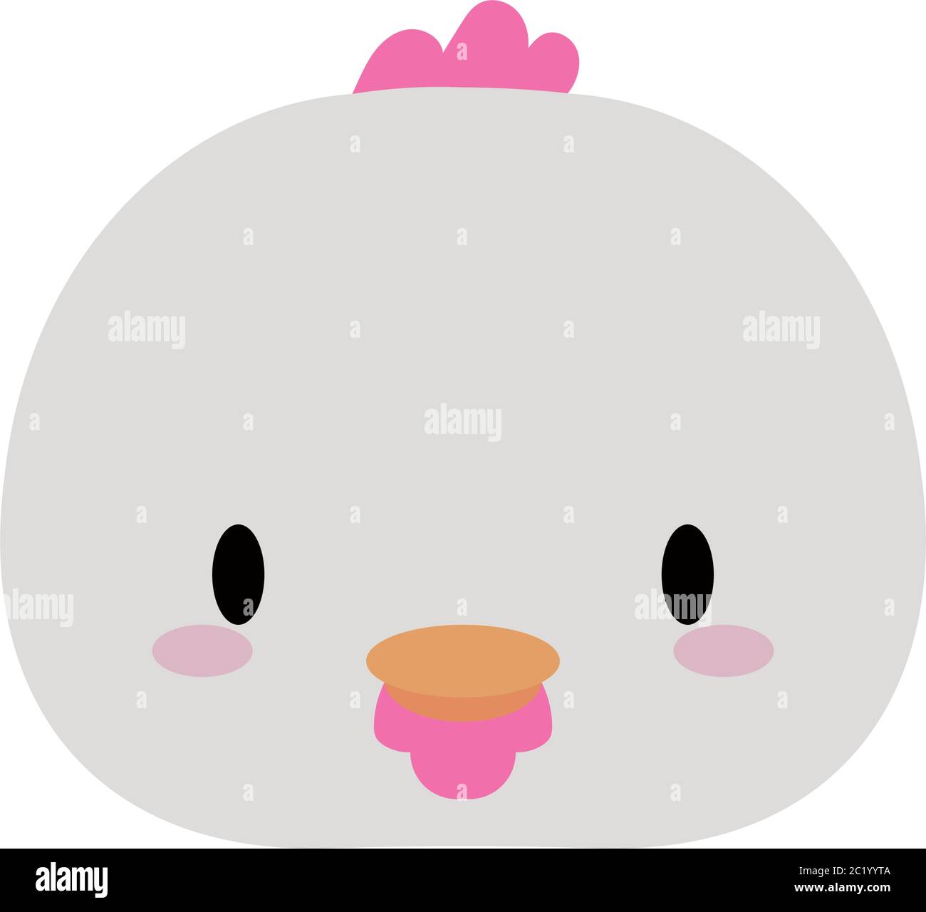 Cabeza Gallina Bebe Kawaii Estilo Plano Icono Ilustracion Vector Diseno Imagen Vector De Stock Alamy