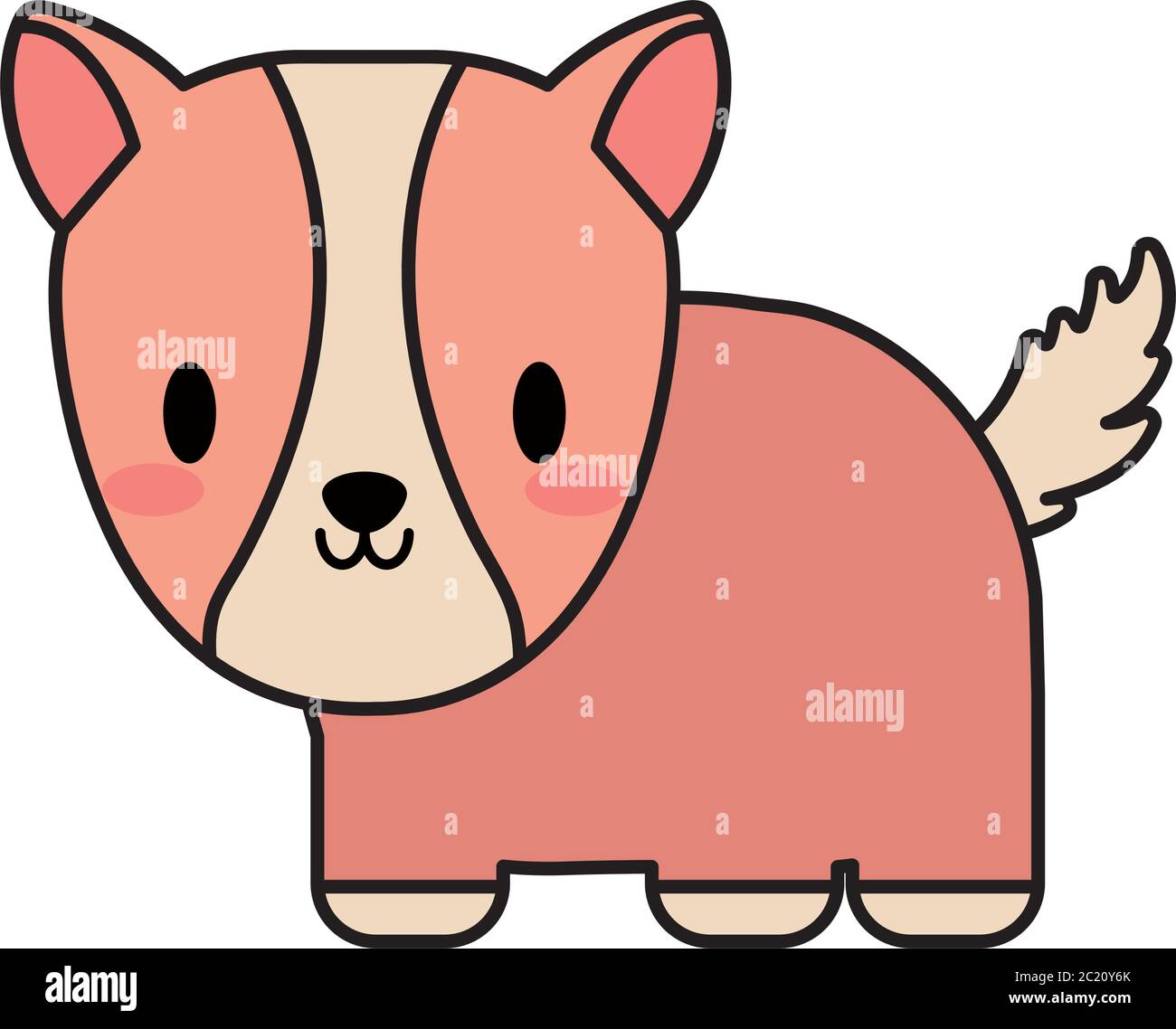 Cute Cobaya Bebe Kawaii Linea Y Relleno Estilo Icono Ilustracion Vector Diseno Imagen Vector De Stock Alamy