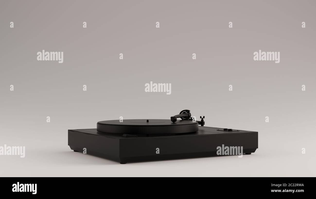 Black Vintage Turntable Record Player ilustración 3d representación 3d Foto de stock