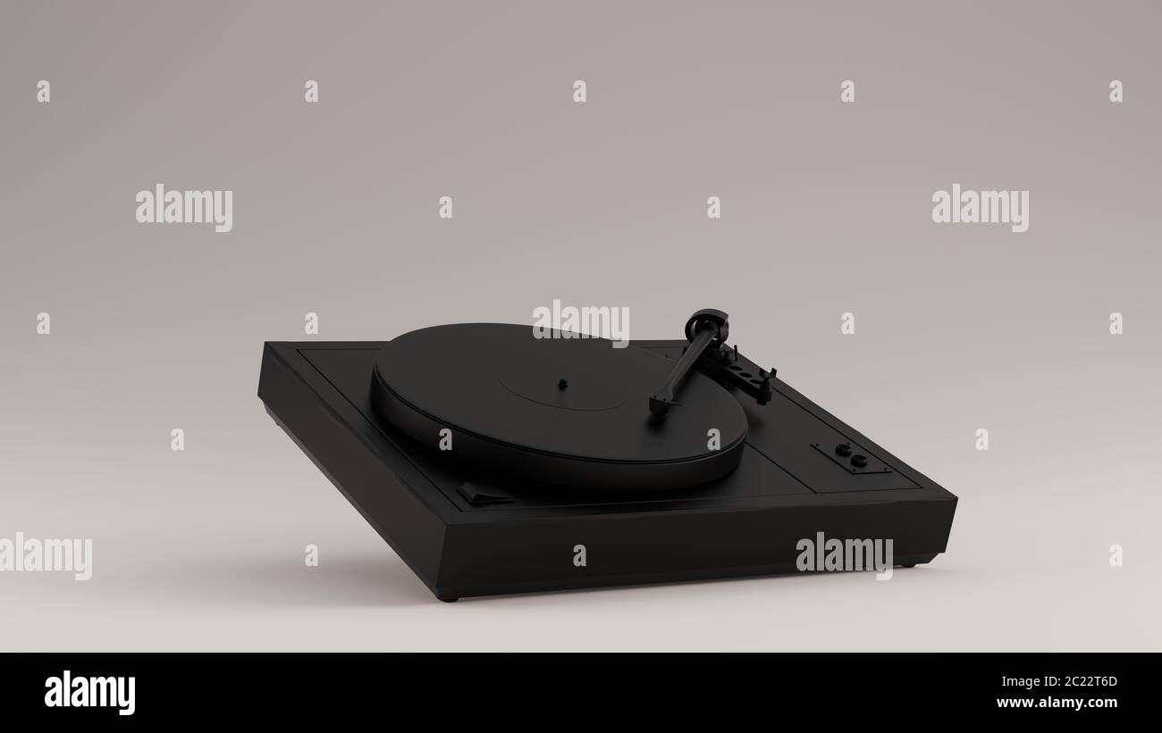 Black Vintage Turntable Record Player ilustración 3d representación 3d Foto de stock