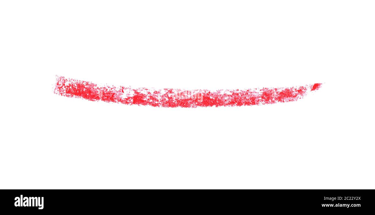 Raya de tiza roja - pintada a mano sobre fondo blanco Fotografía de stock -  Alamy