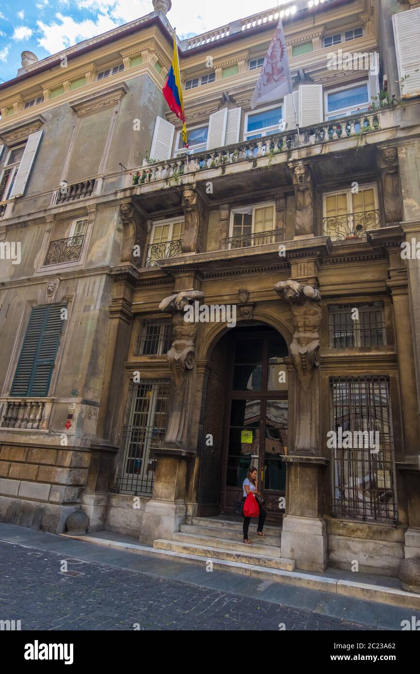 Génova, Italia 20 de agosto de 2019 Palacio Gio Carlo Brignole en la