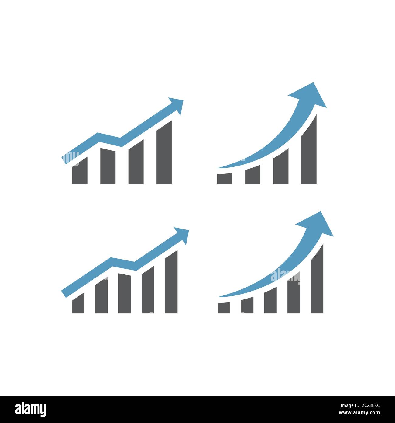 Infografía de la barra de crecimiento o gráfico con icono de flecha. Gráfico de análisis de datos, vector de crecimiento empresarial. Ilustración del Vector