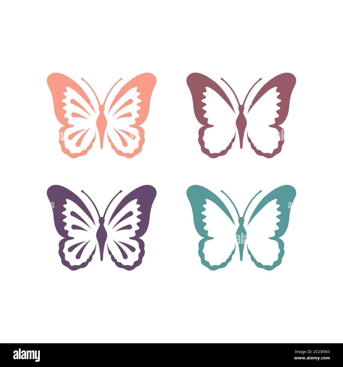 Mariposa colorido vector conjunto. Mariposas linda ilustración. Ilustración del Vector