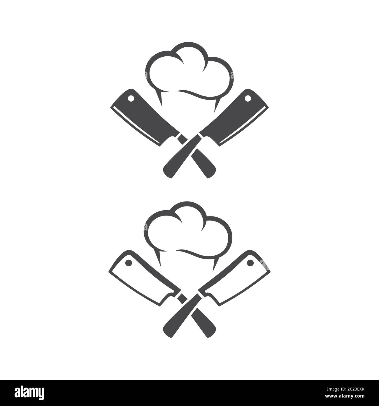 Cuchillos de cocina o cuchilla cruzada, con el chef gorra negro vector  icono pictograma. Logotipo para restaurante Imagen Vector de stock - Alamy