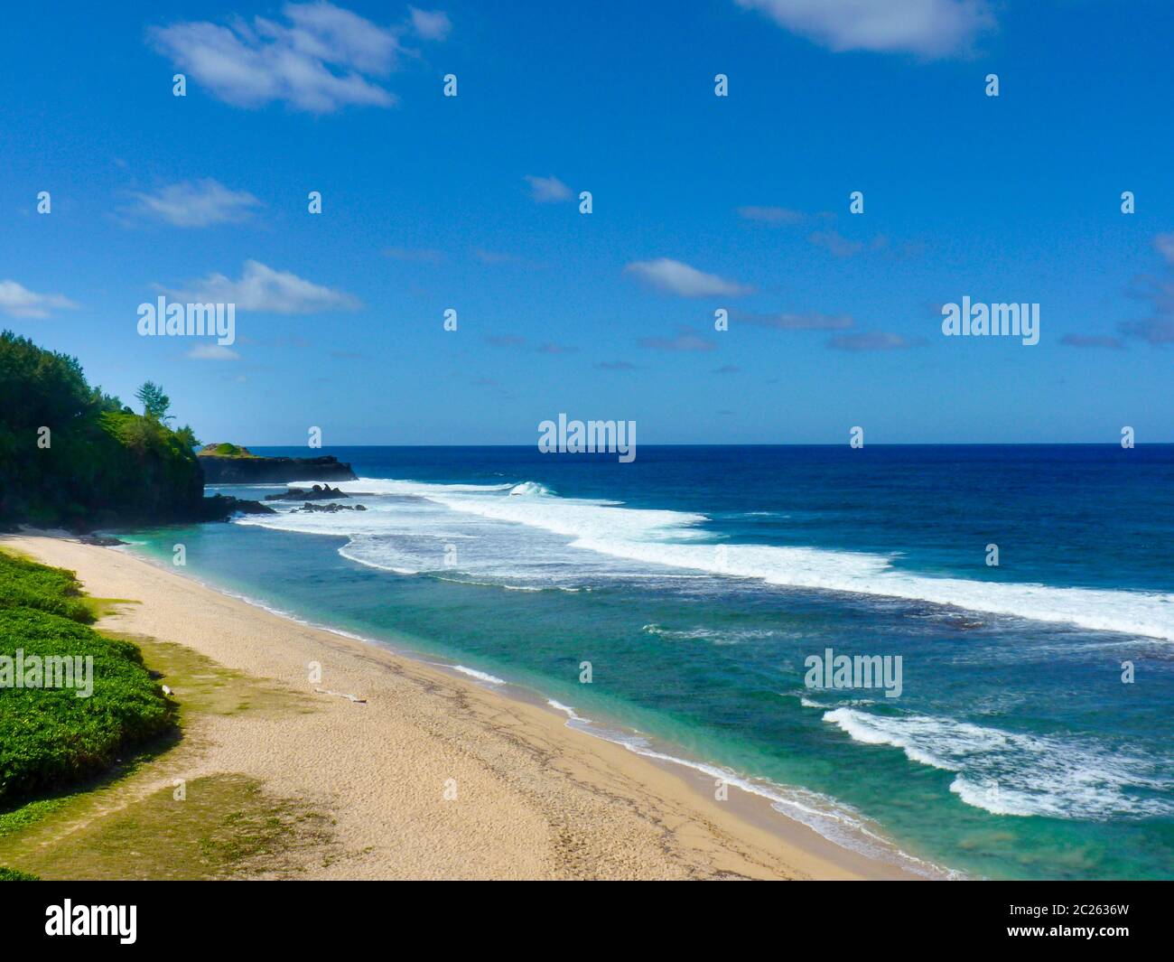 Roche qui pleure, Playa de Gris Gris en la isla Mauricio Foto de stock