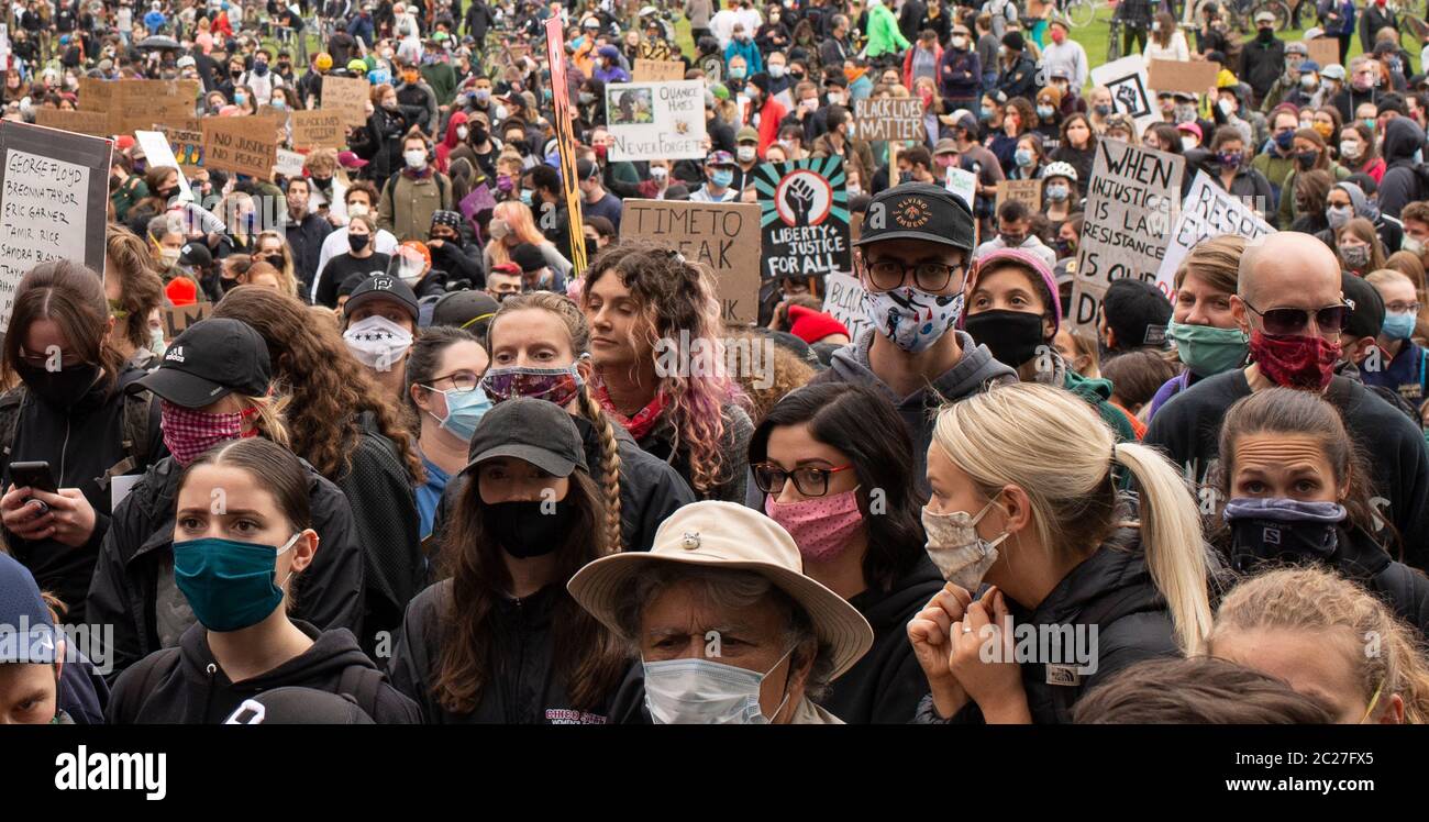 Protestas por George Floyd en Portland, Oregon Foto de stock