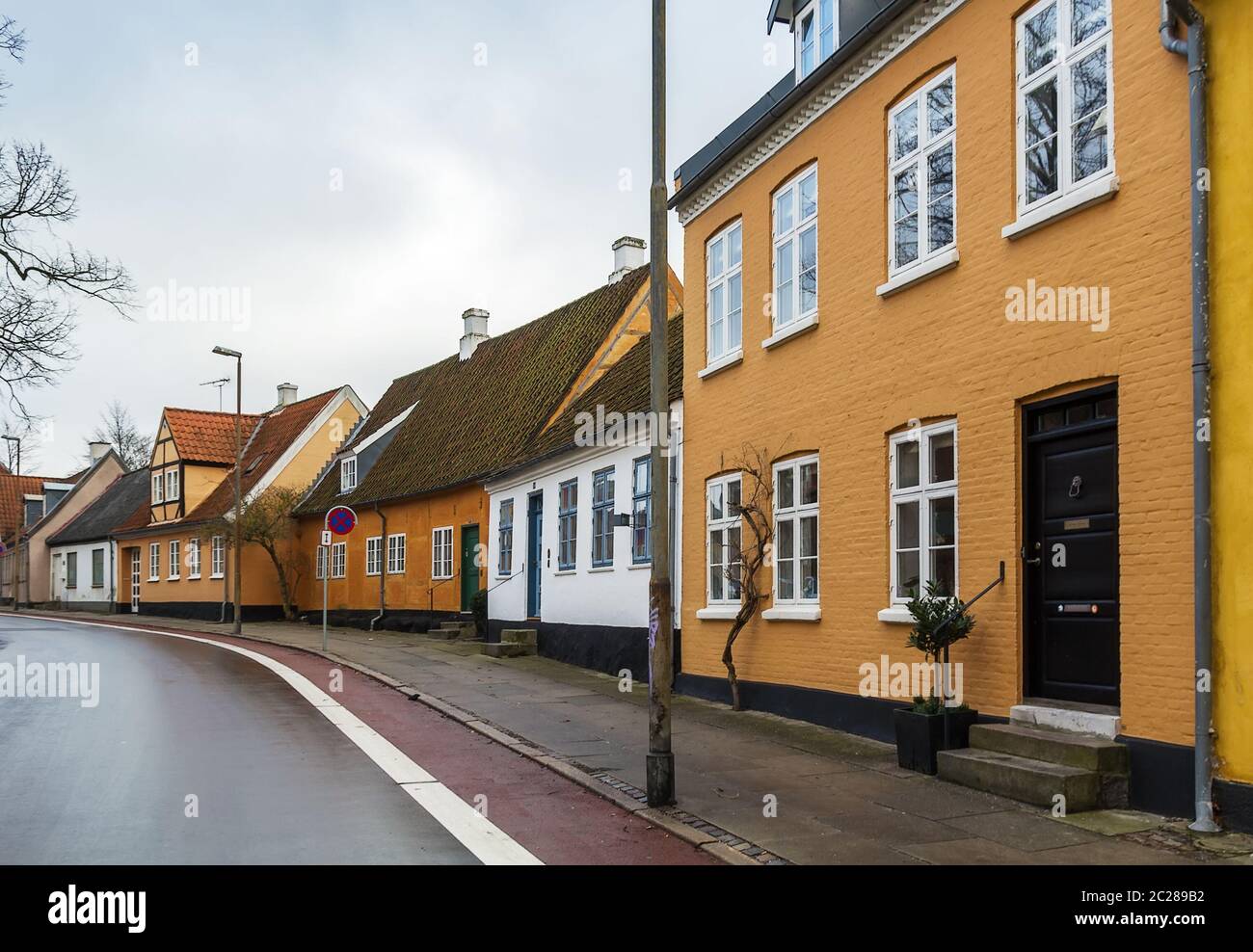 calle en Roskilde, Dinamarca Foto de stock