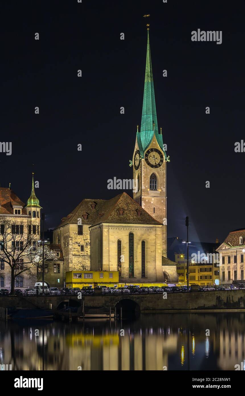 Iglesia Fraumunster, Zurich Foto de stock