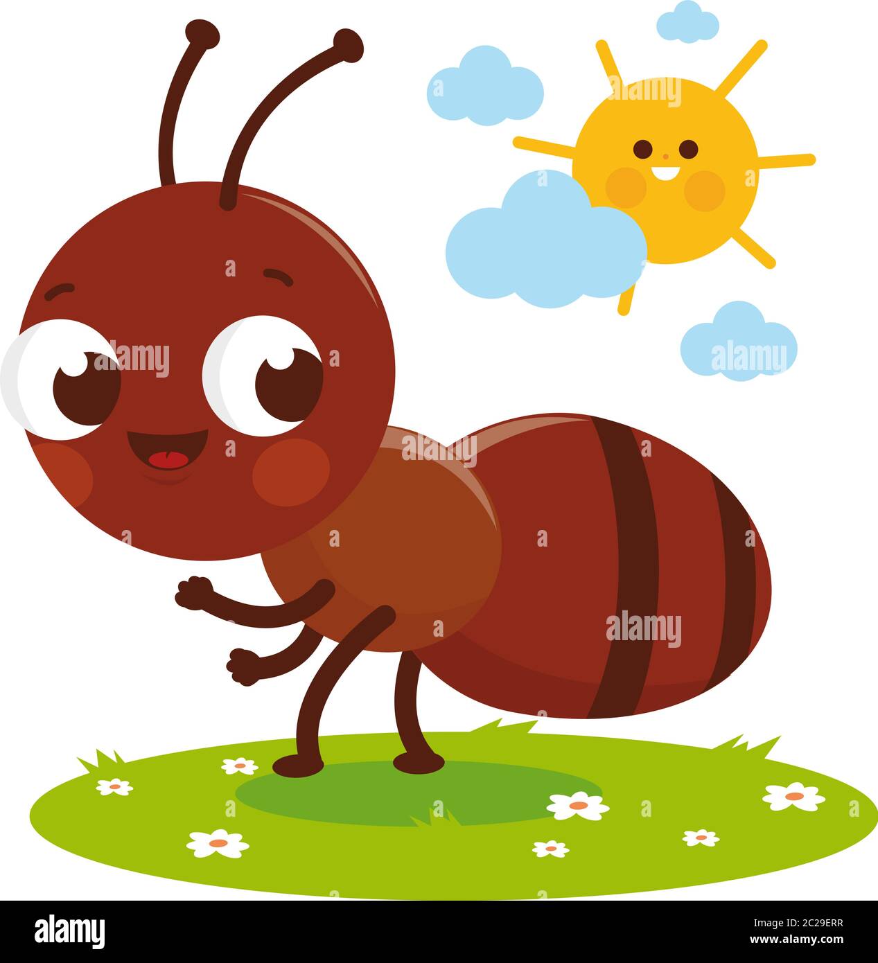 Hormiga dibujos animados en el césped. Ilustración vectorial Imagen Vector de stock - Alamy Hormiga dibujos animados en el césped. Ilustración vectorial Imagen Vector de stock - Alamy