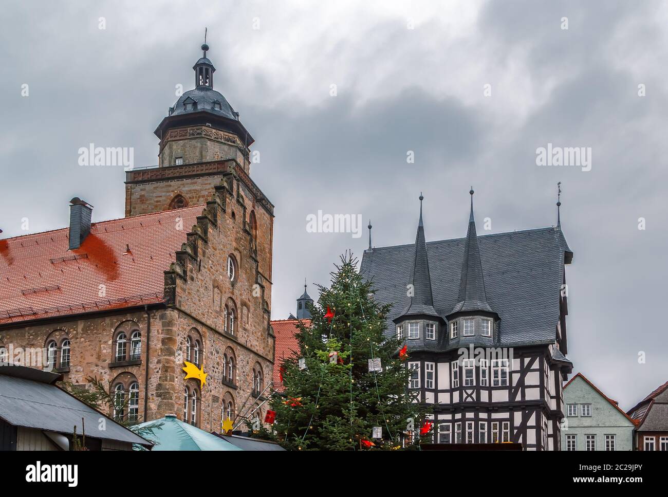Alsfeld en christmastime, Alemania Foto de stock
