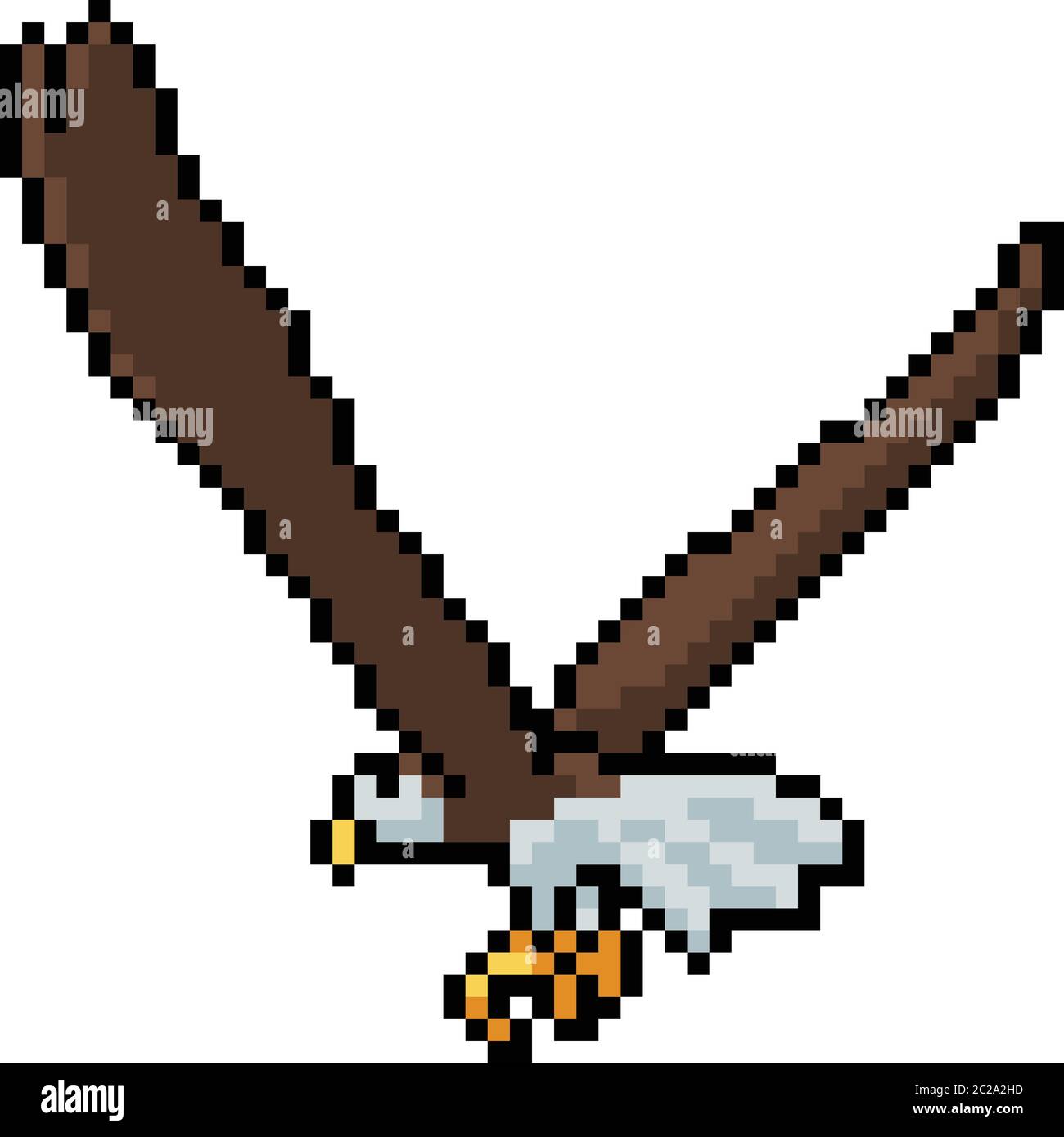vector pixel arte águila mosca dibujos animados aislados Imagen Vector
