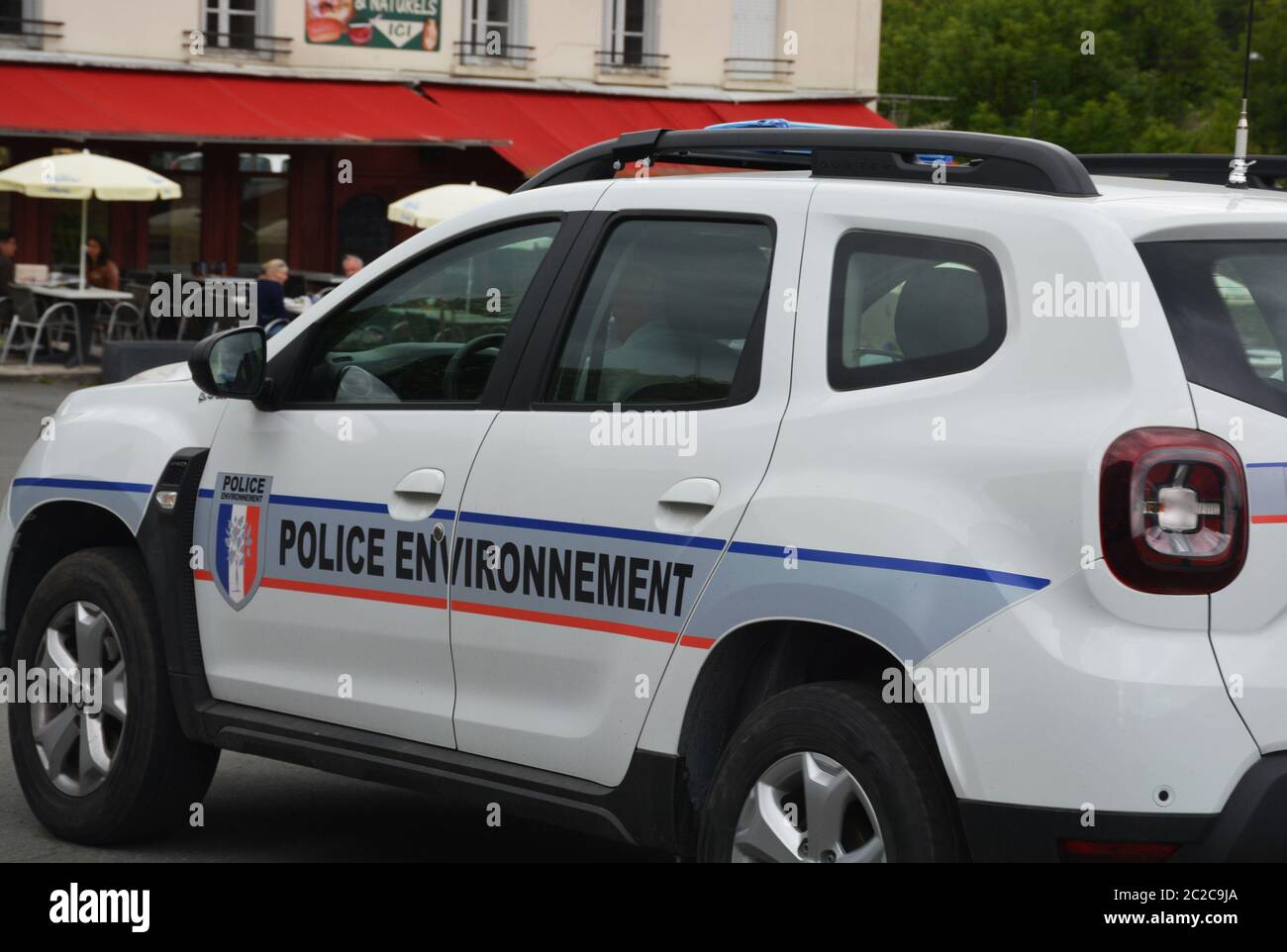 Coche de policía ambiental, Francia Foto de stock