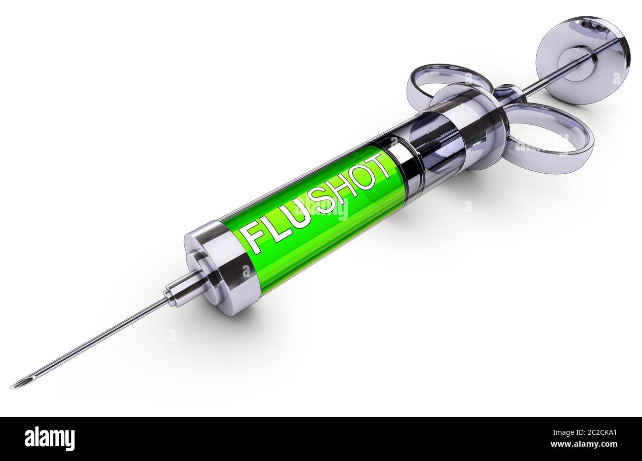 Presentación 3D de una vacuna contra la gripe Foto de stock