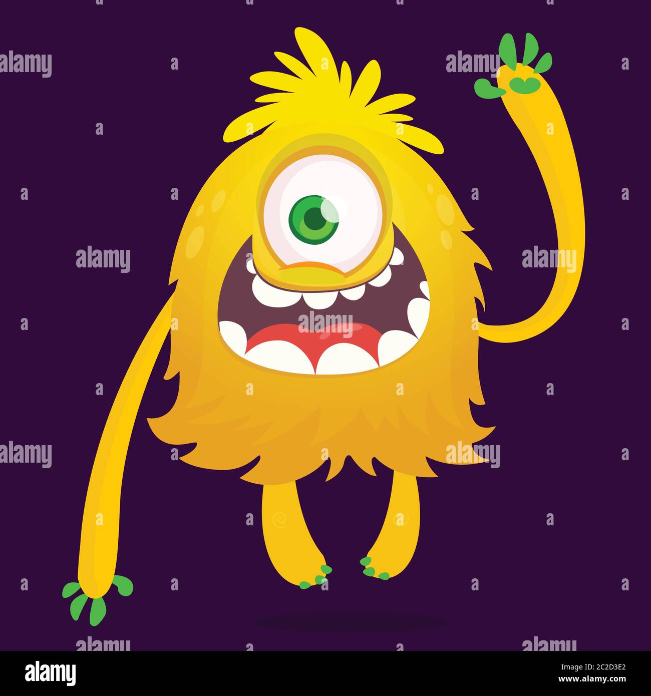 Lindo Monstruo De Dibujos Animados Con Un Ojo Halloween Vector Ilustraci N De Monstruo