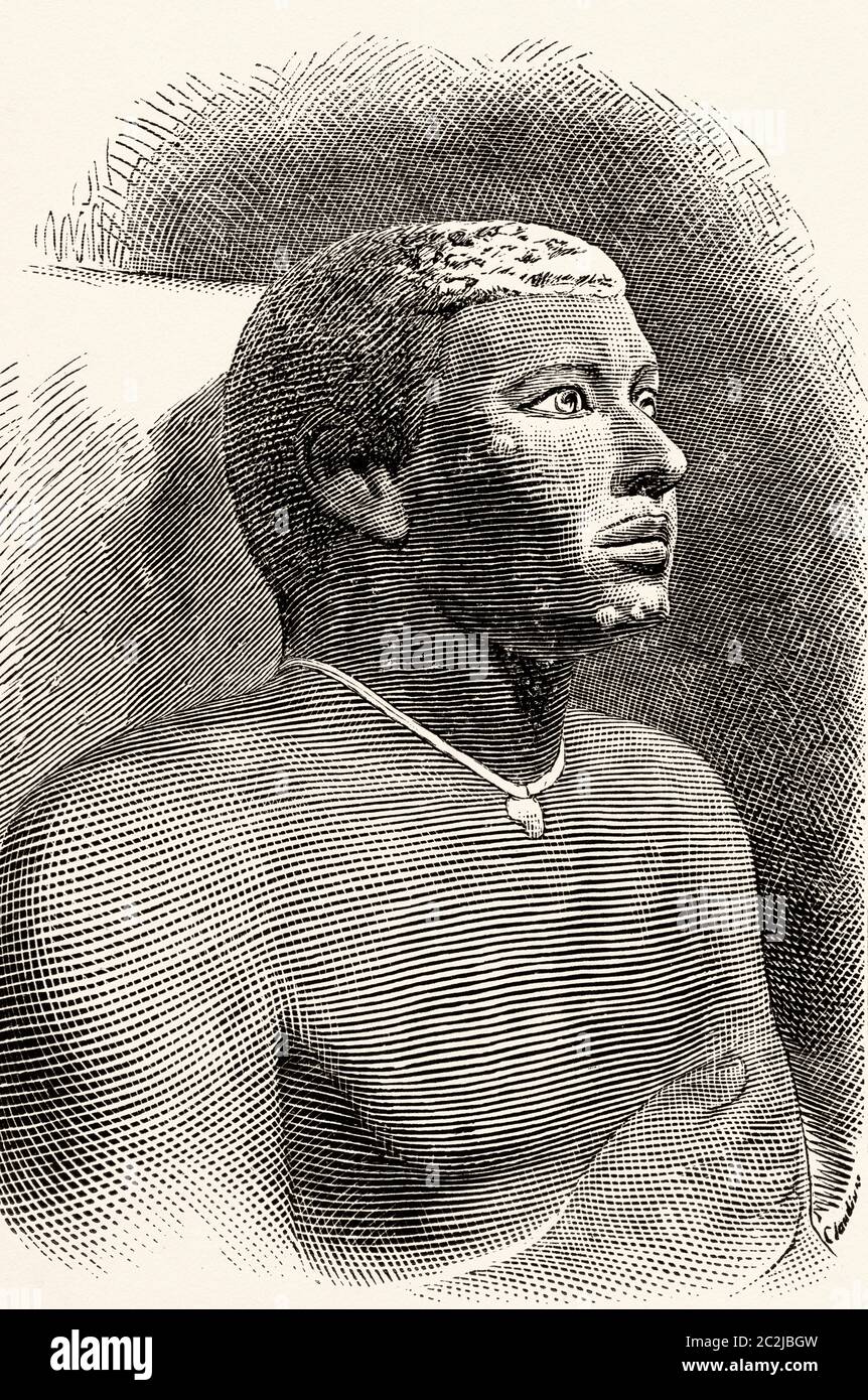 Rahotep Príncipe del Antiguo Egipto durante la 4 ª dinastía. Antiguo siglo XIX grabado ilustración, el Mundo ilustrado 1880 Foto de stock