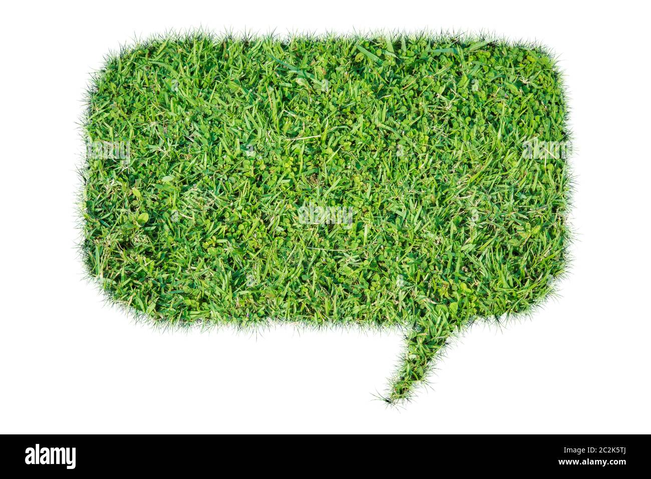 La hierba verde abstracto hablar de burbuja aislar sobre fondo blanco. Foto de stock