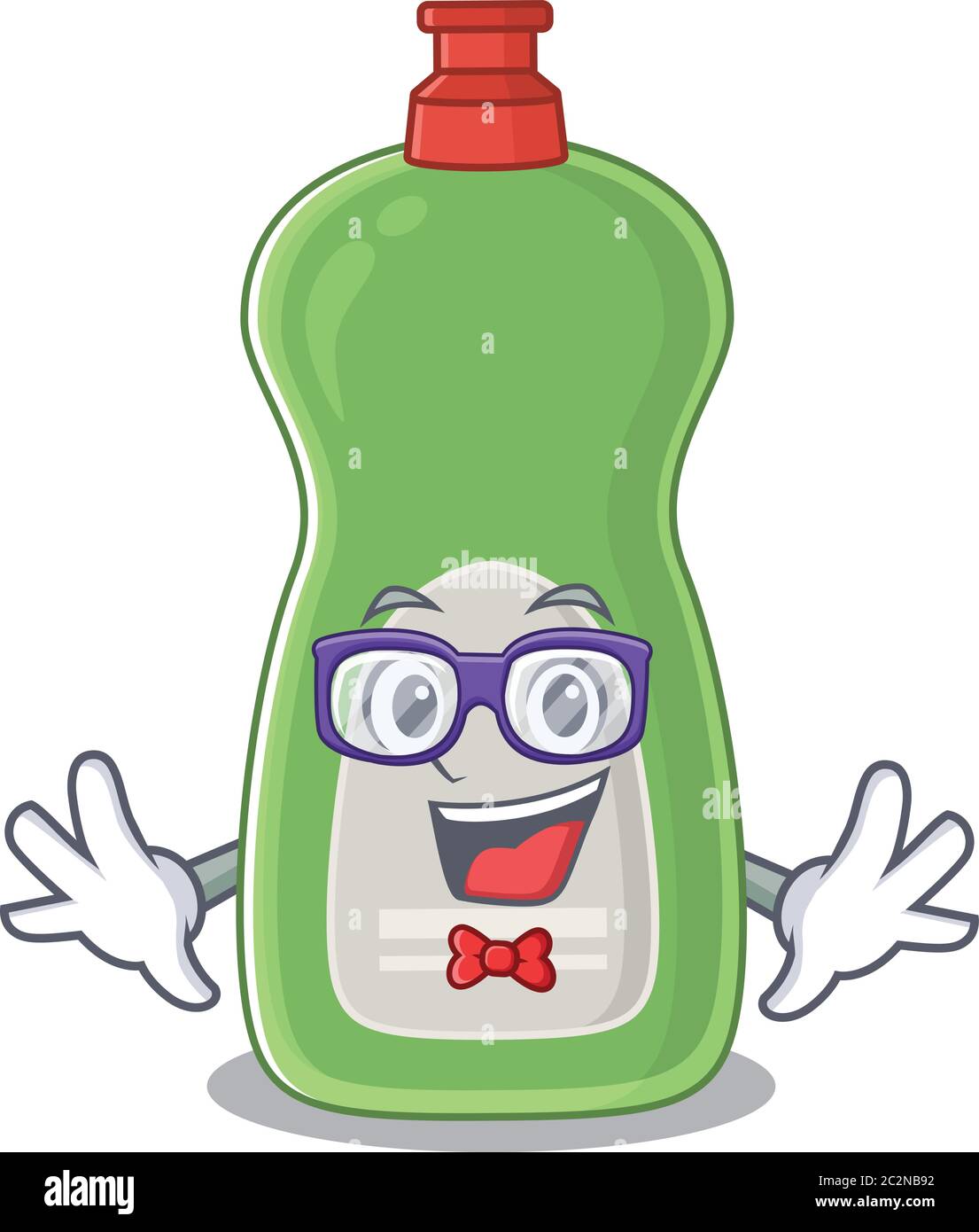 Un dibujo de caricatura de líquido lavavajillas nerd con vasos extraños  Imagen Vector de stock - Alamy