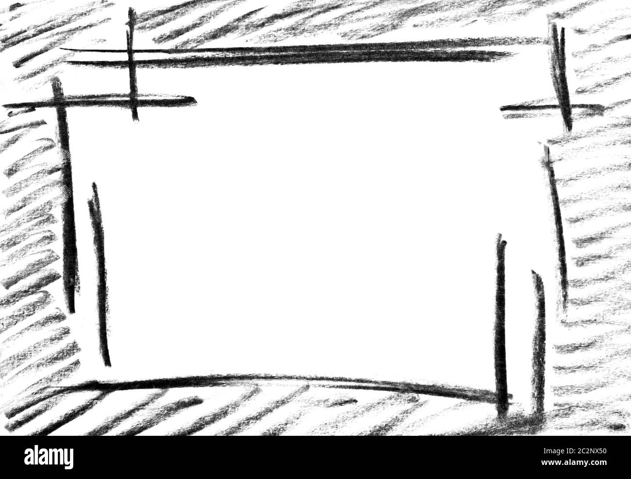 Dibujo a Lápiz de marco vacío. Aislado en blanco Fotografía de stock - Alamy