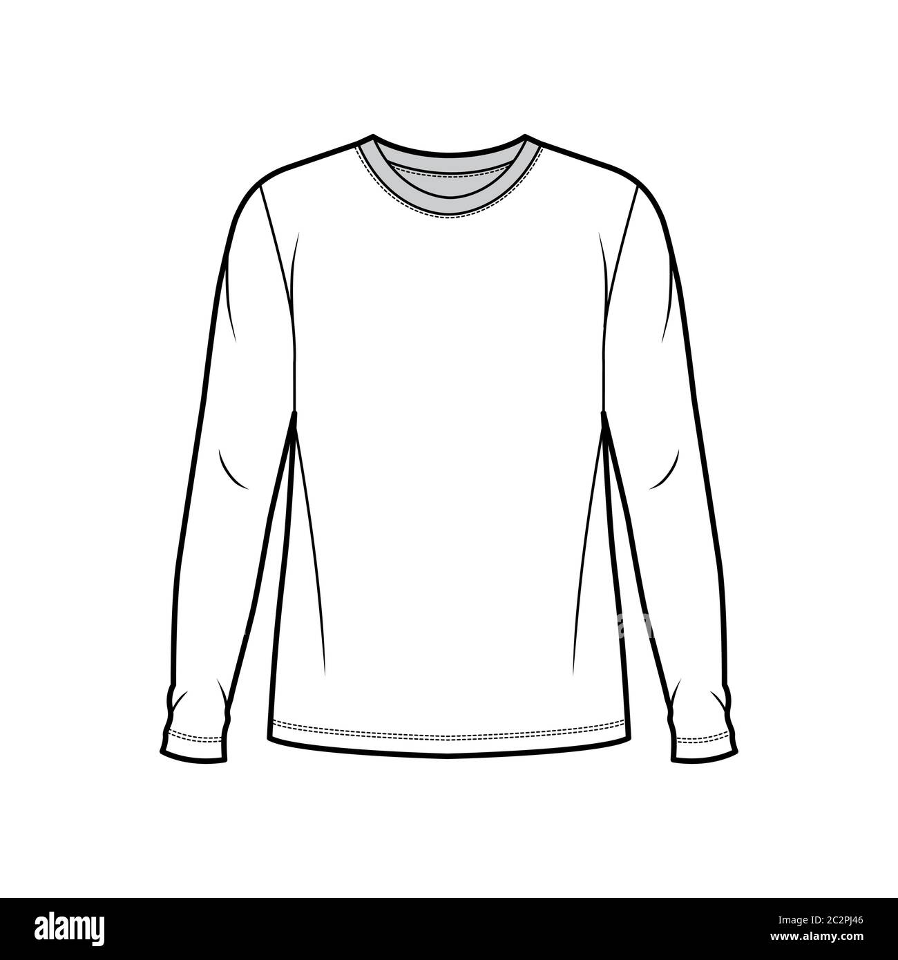 Blusa de manga larga tops ilustración vectorial plantilla de color negro  para mujer