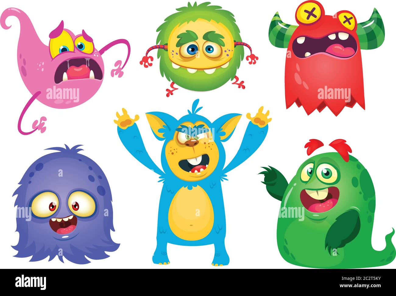 Monstruos divertidos de dibujos animados. Ilustración vectorial de  Halloween Imagen Vector de stock - Alamy