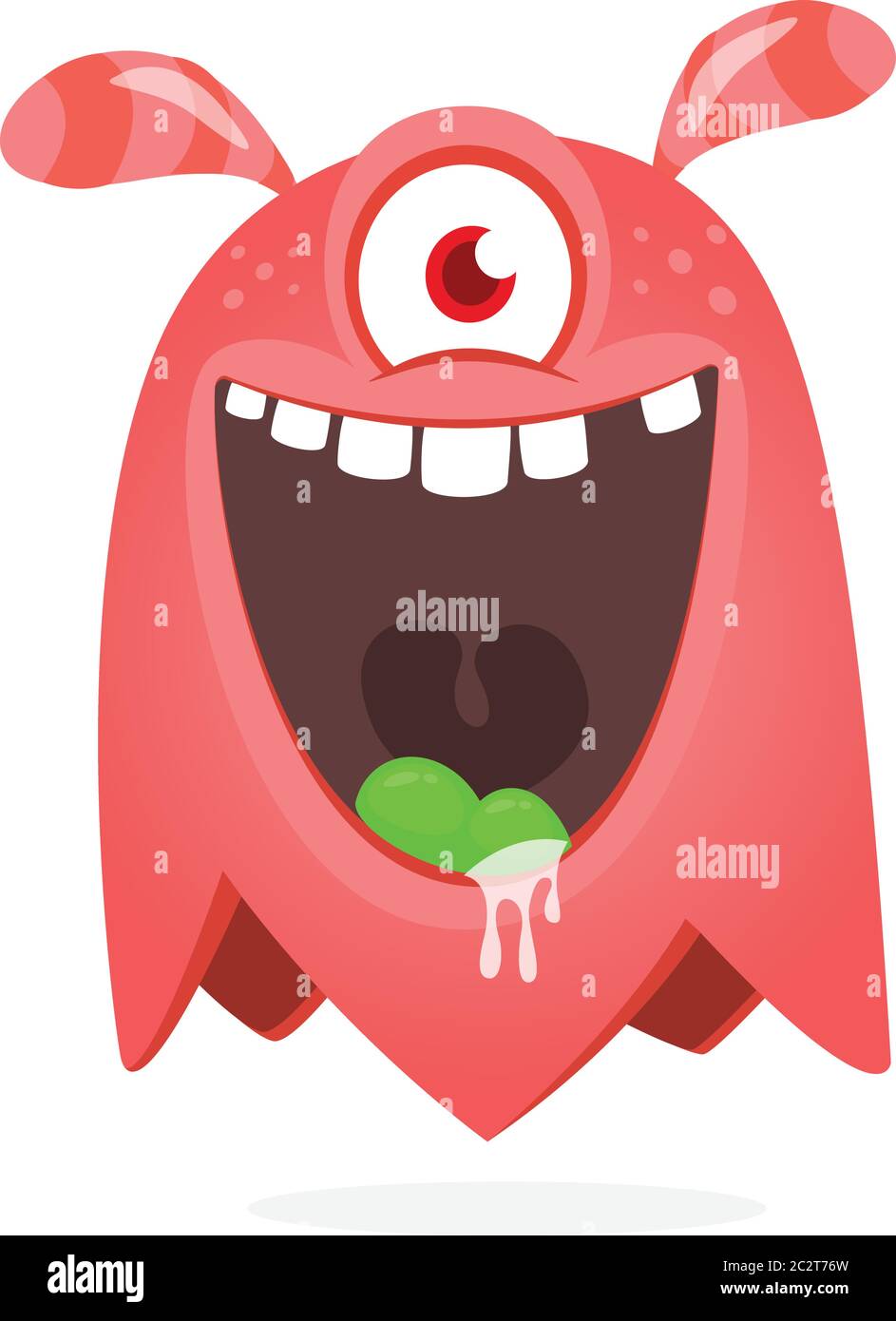 Dibujos animados monstruo de un ojo ciclops feliz. Halloween ilustración de  monstruo emocionado. Vector Imagen Vector de stock - Alamy