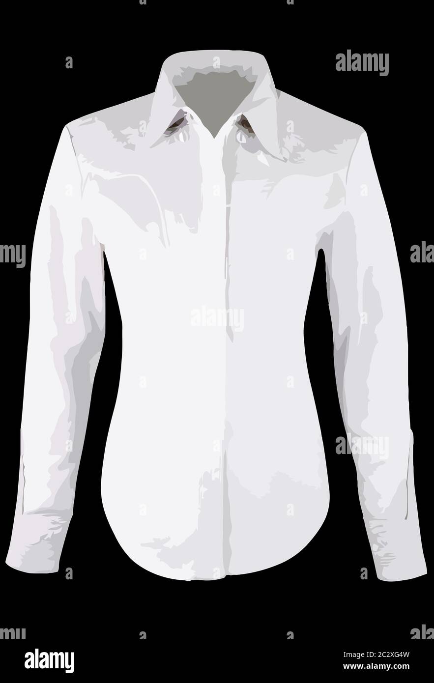 camisa de moda blanca hombres de vestir manga larga ilustración Fotografía  de stock - Alamy