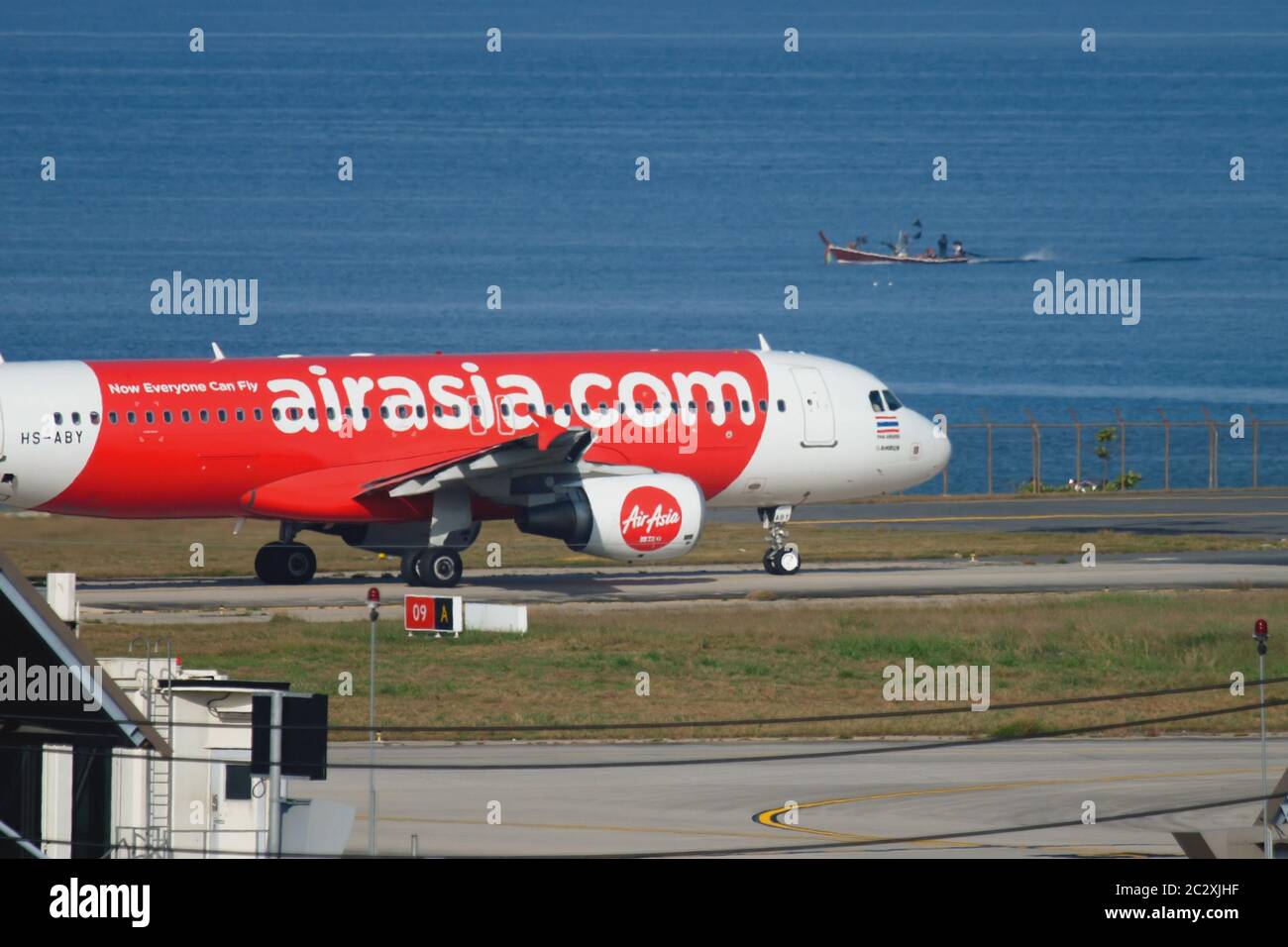 Airbus de AirAsia en rodaje Foto de stock