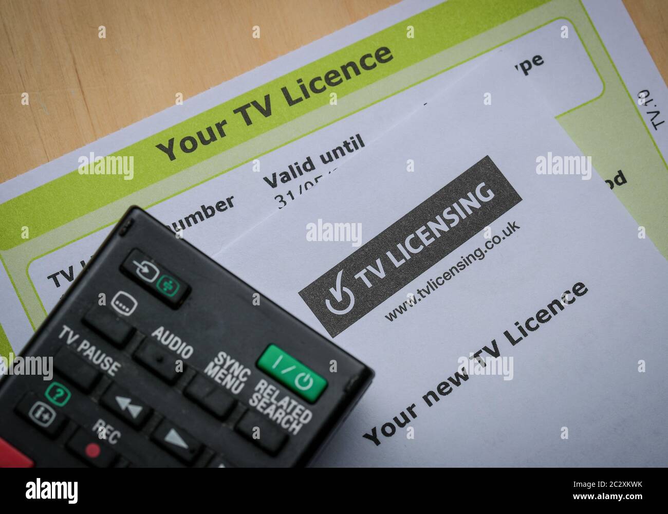 Licencia de TV de televisión del Reino Unido Foto de stock