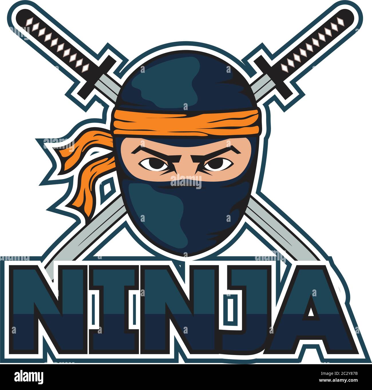 Ilustración de vector de icono de espada ninja icono de dibujos