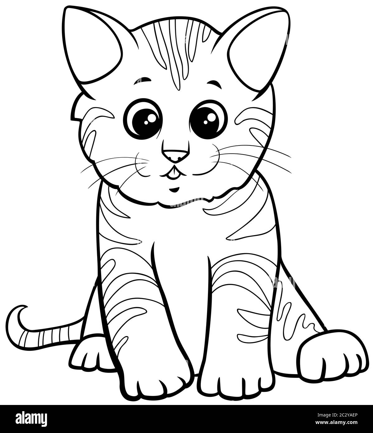 lindo gatito de dibujos animados personaje colorear página de libro  Fotografía de stock - Alamy