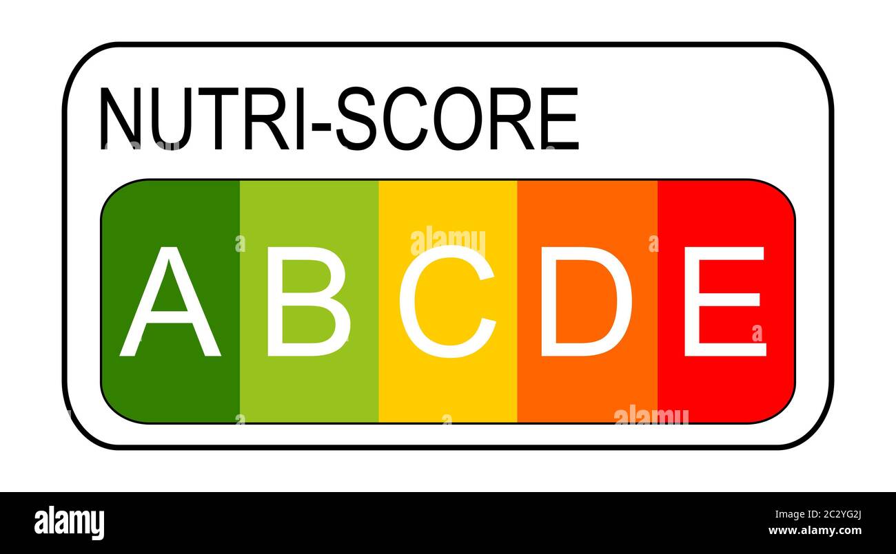 Nutri-Score Label, â-color Nutrition Label 5€“ ilustración Foto de stock