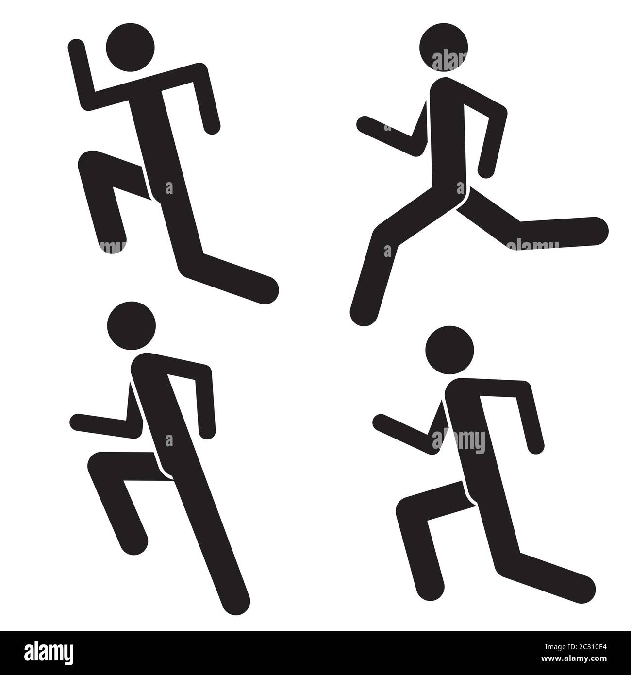 Conjunto de iconos de hombre corriendo aislados sobre fondo blanco. Estilo  de vida saludable. Silueta de macho Sprinter. Deportista de footing.  Maratón para la gente. Caminar S Fotografía de stock - Alamy