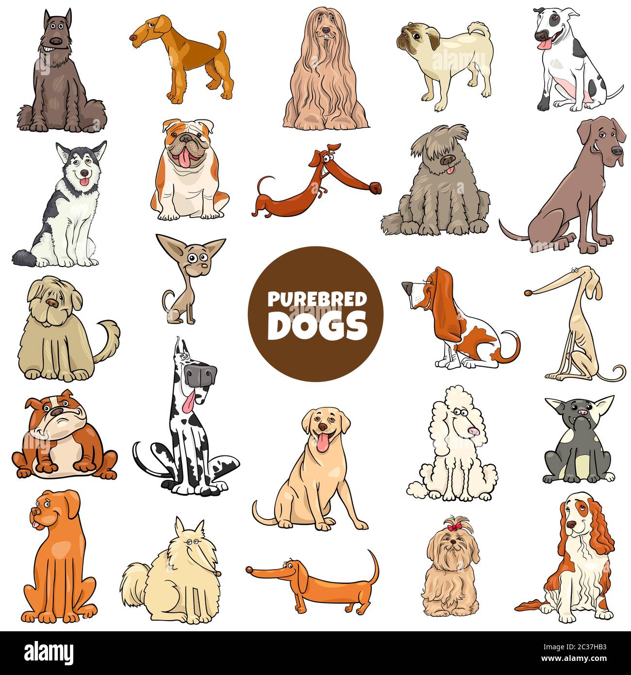 dibujos animados prebred perros personajes grandes conjunto Fotografía de  stock - Alamy