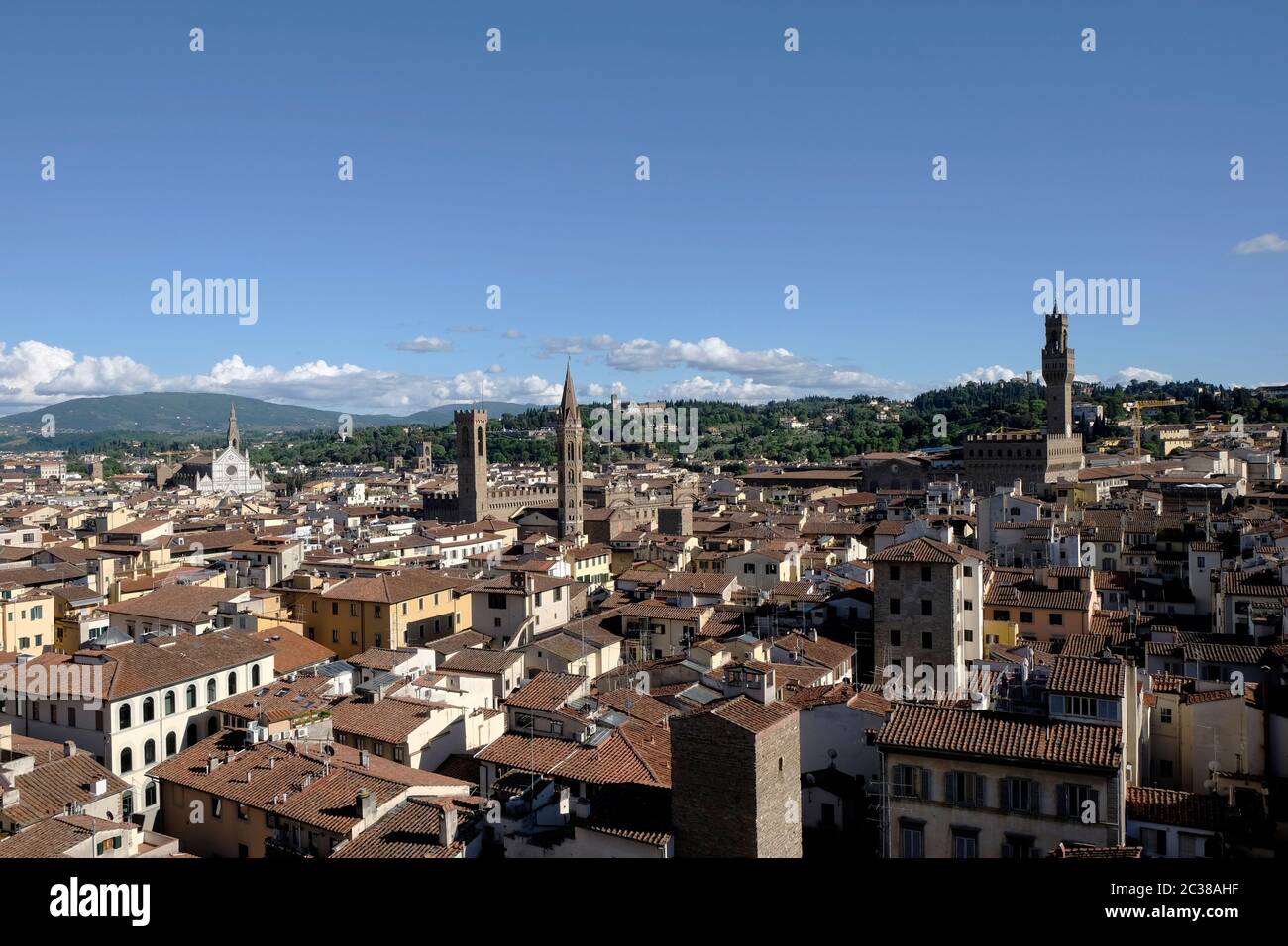 Vista de Florencia desde el Campanile de Giotto, Piazza del Duomo. Foto de stock