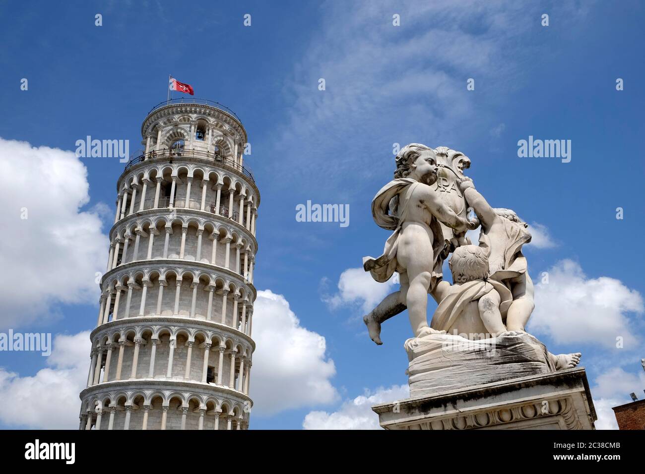 Torre inclinada de Pisa, Toscana, Italia. Foto de stock