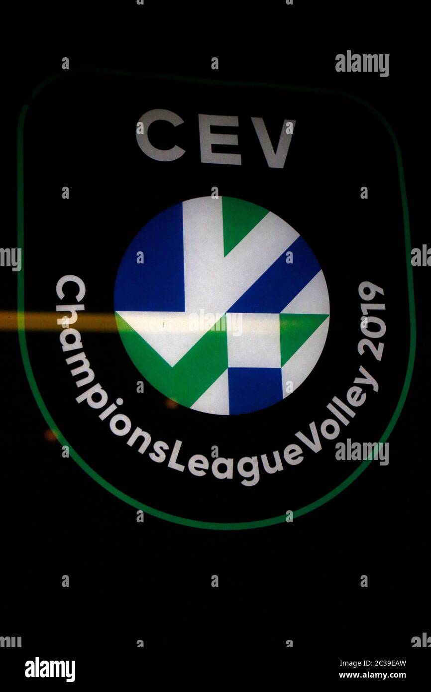 Das Logo der Marke/ el logo de la Marca 'CEV Champions League Volley 2019',  Berlín (nur fuer redaktionelle Verwendung. Keine Werbung. Referenzdatenb  Fotografía de stock - Alamy
