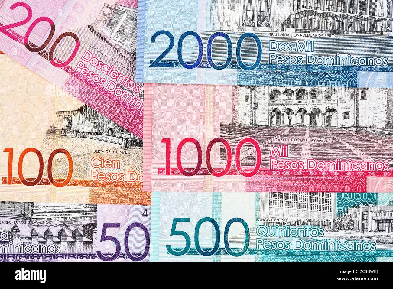 Dinero dominicano - el peso es un fondo Fotografía de stock - Alamy