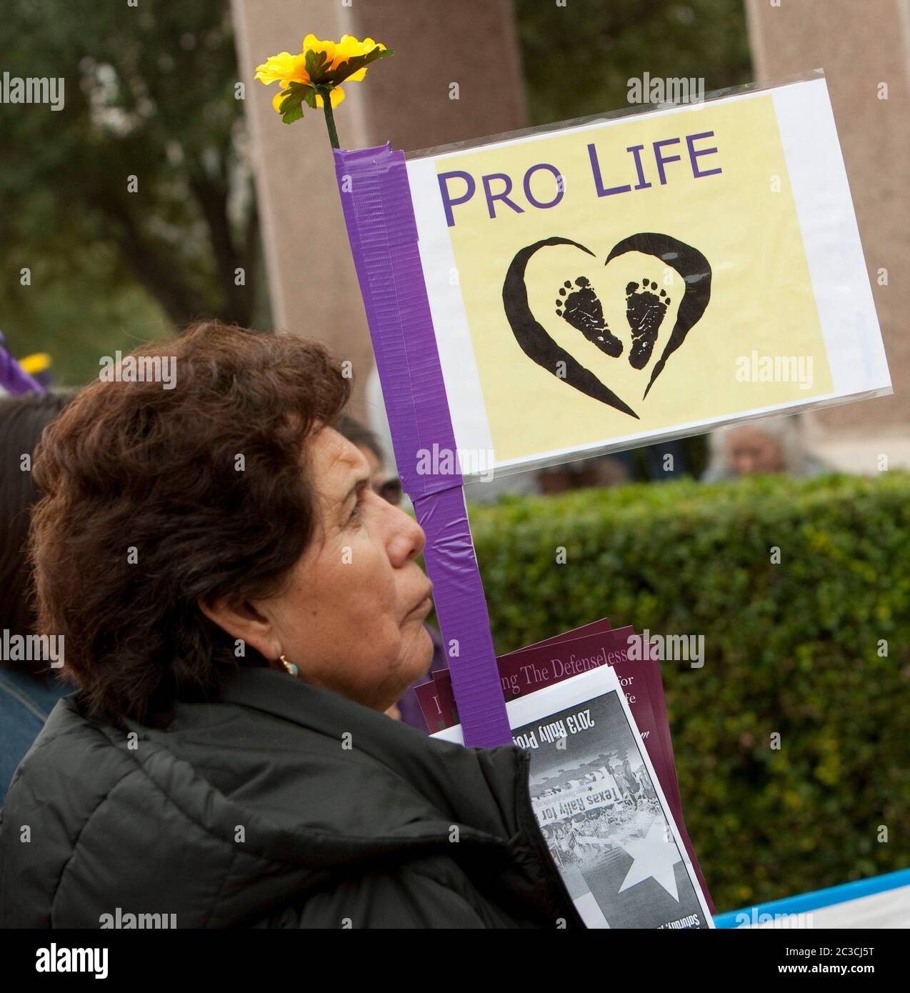 Defensores anti-aborto y pro-vida asisten al mitin en el Capitolio de Texas en Austin, Texas. ©MKC/Bob Daemmrich Photography, Inc Foto de stock
