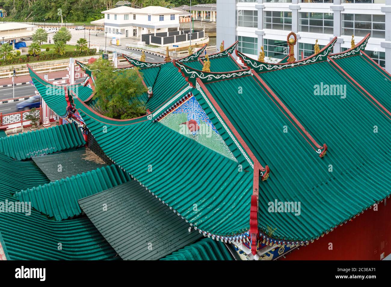 Bandar Seri Begawan, Brunei: Tiang Yun Dian (Templo de las Nubes Voladoras), es el templo budista chino más antiguo pero también el único de Brunei Foto de stock