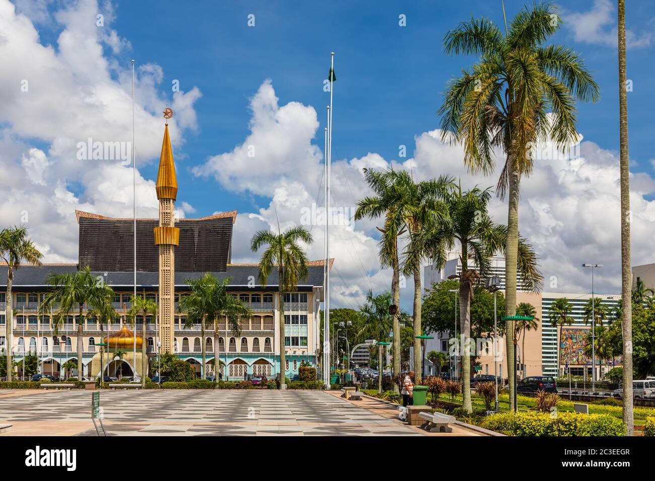 Departamento de Asuntos Islámicos en Bandar Seri Begawan, Brunei Darussalam (en malayo: Jabatan Hal Ehwal Syariah), también responsable de la ley sharia Foto de stock