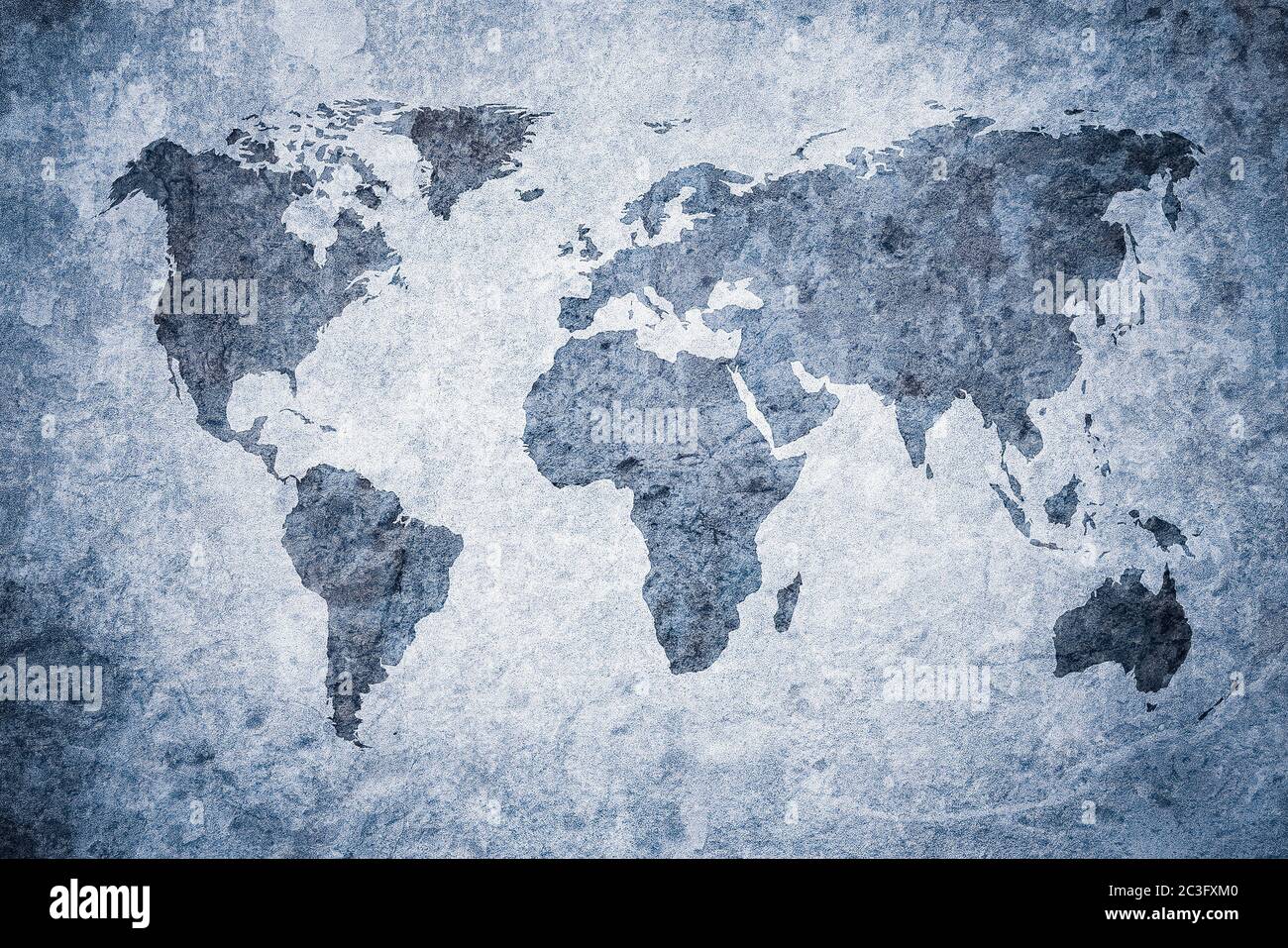 Grunge mapa del mundo Foto de stock