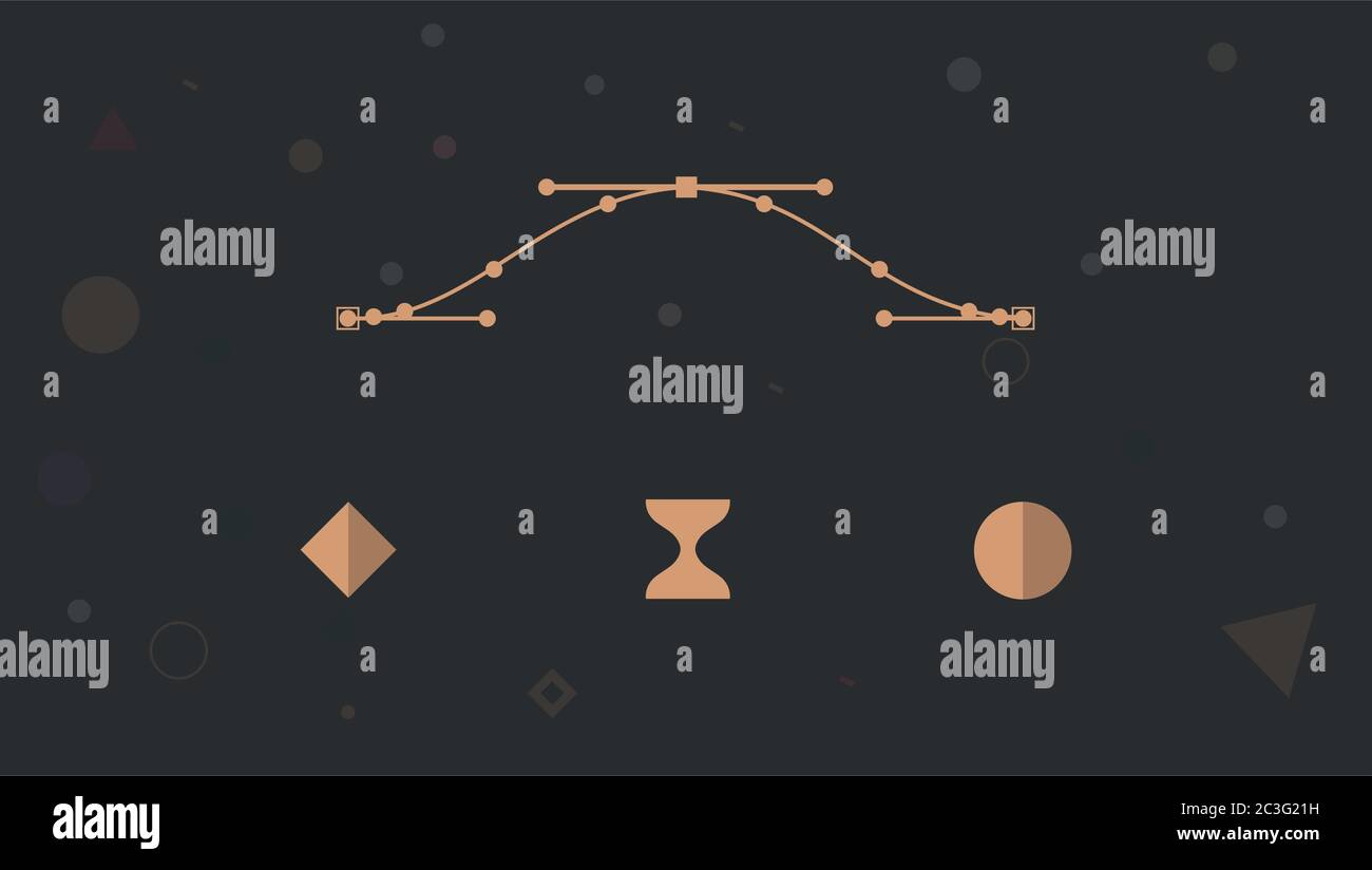 Elementos esenciales de fotogramas clave en After Effects fácil facilidad .  icono de gráficos de movimiento Imagen Vector de stock - Alamy