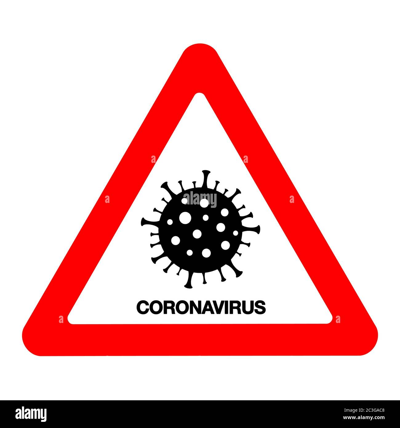 Señal de advertencia de coronavirus. Concepto médico de brote pandémico. Foto de stock