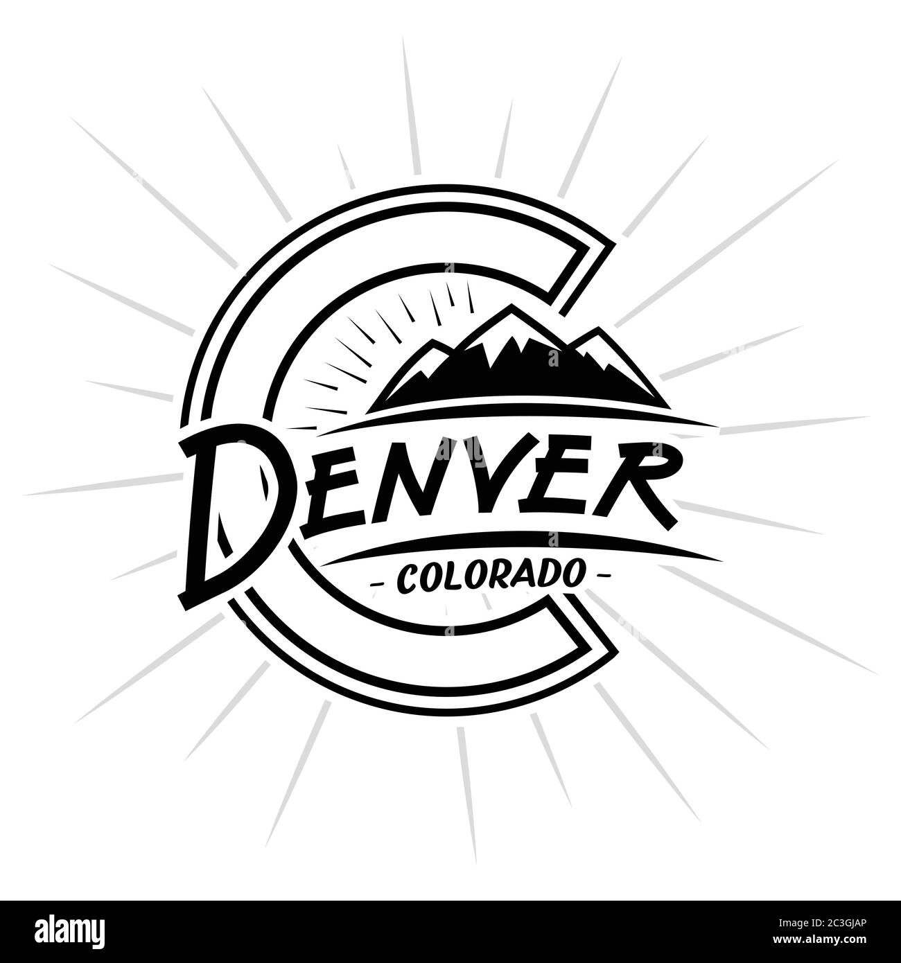 Logotipo de Denver Colorado. Vector e ilustración Imagen Vector de